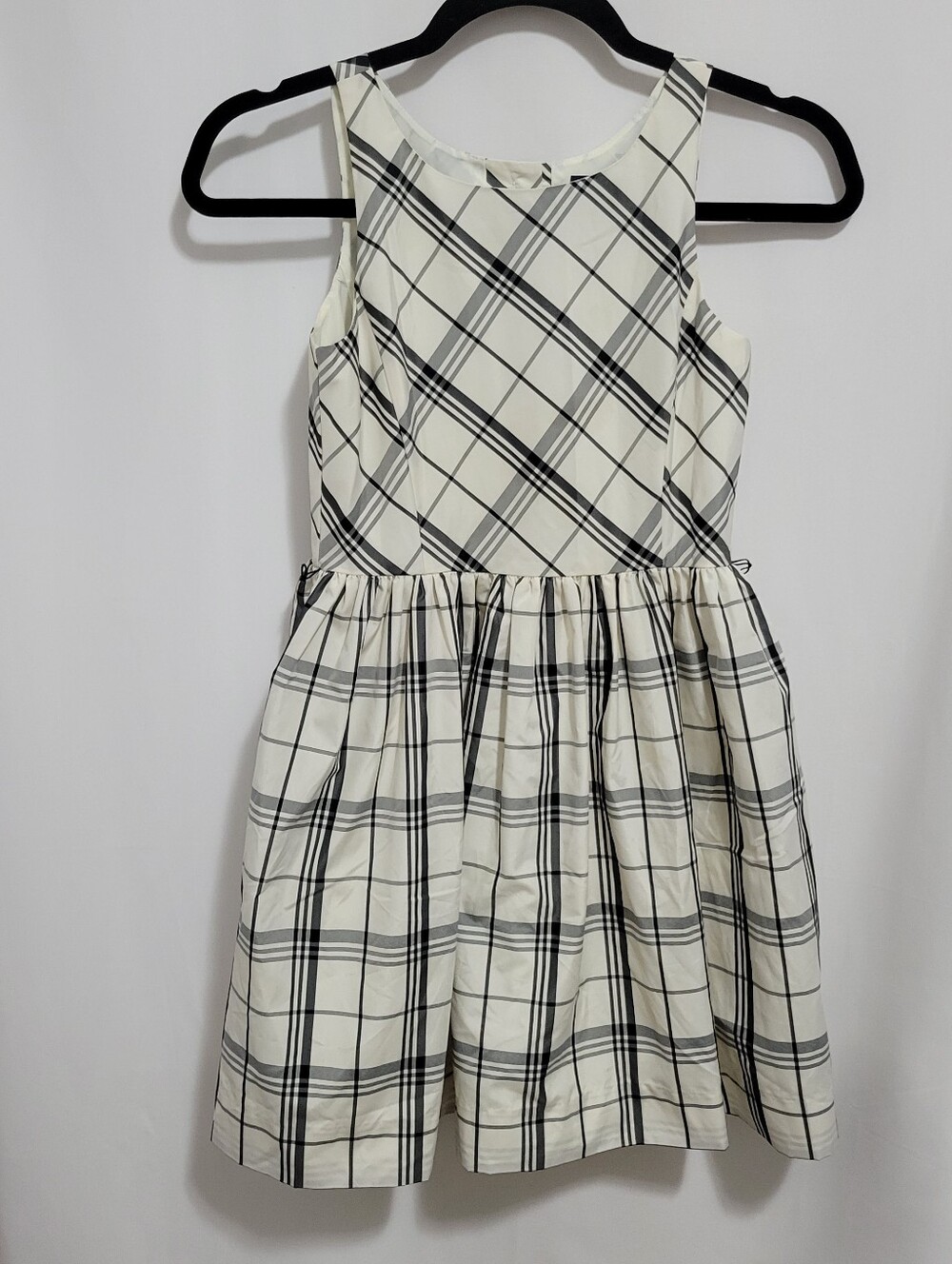 Polo by Ralph Lauren Girl's Black and White Plaid Sleeveless Dress, Size 10
